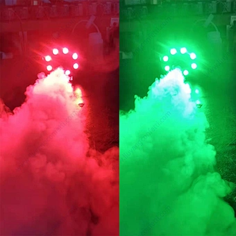 DJ Halloween Fog Machine Professional Stage LED Smoke Machine 12 Colors Strobe Effect for Party Wedding Holiday Christmas - Fans