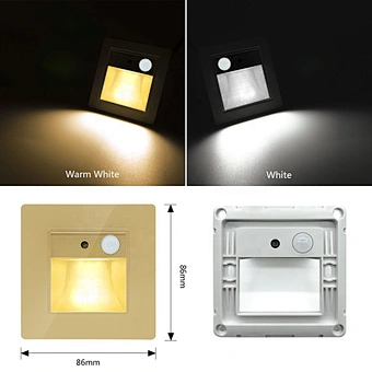 Ac85-265v Indoor Corridor Wall Lighting Recessed Led Wall Lamp Pir Motion Sensor Stair Case Light Step Lamp