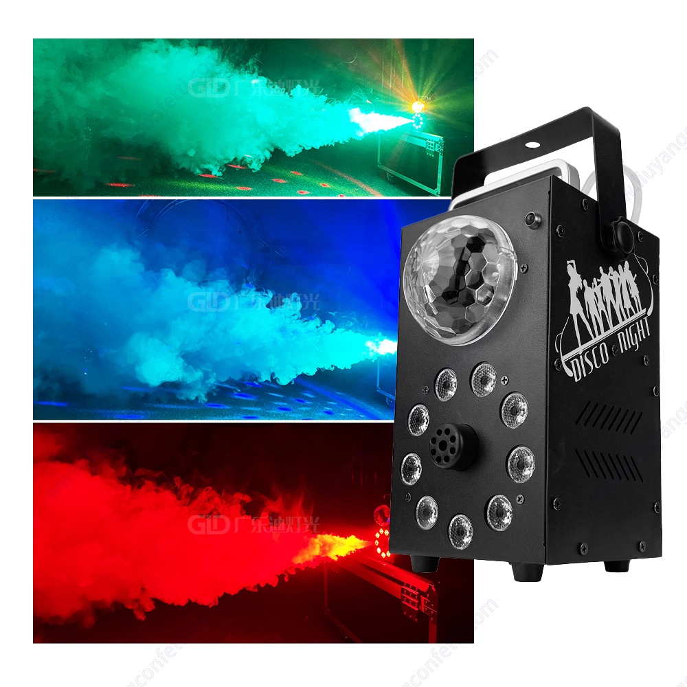 New 9pcs Three In One Full Color High Power Smoke Fogger 3000w Ground For Wedding Events Led Fog Machine