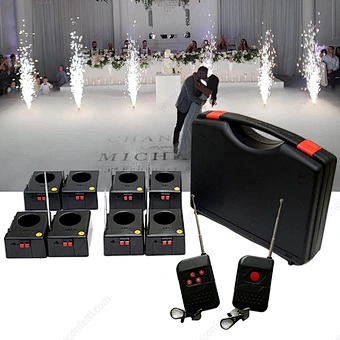 Dj Sparkler Wireless Remote Control Concert Equipment Spark Fountain Stage Indoor 8 Cues Wedding Cold Pyro Fireworks Machine