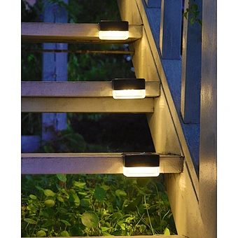 Outdoor abs led solar power stair step fence lamp solar led garden wall lights