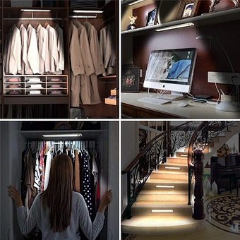 Led Under Cabinet Motion Sensor Closet Kitchen Magnetic Inner Hinge Lamp Battery Wireless Universal Wardrobe Night Light