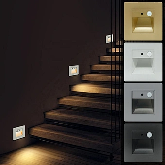 Ac85-265v Indoor Corridor Wall Lighting Recessed Led Wall Lamp Pir Motion Sensor Stair Case Light Step Lamp