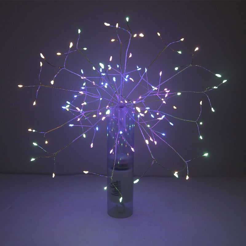 Christmas Battery Led Firework Starburst String Light Firework Copper Wire Strip Lights Wedding Decoration LED Fairy Lights