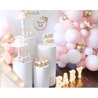 Round Backdrop Base White Acrylic Cylinder Supplies Iron Gold Dessert Table Stand ACRYLIC ROUND  Wedding Party Event Decoration
