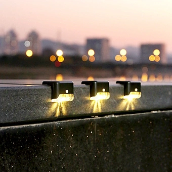 Outdoor abs led solar power stair step fence lamp solar led garden wall lights
