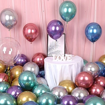 Balloons wholesale 10inch Glossy Metal Pearl Latex Balloons Thick Chrome Metallic Colors helium Air Balls Globos