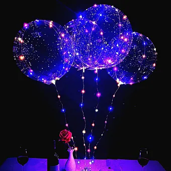 Light Up Wholesale With Stick Ballon Flashing  Air Helium 18 Inch Led String Round Bobo For Wedding Party Balloon