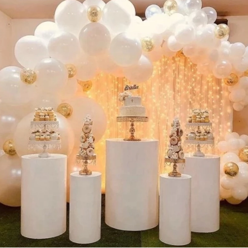 5pcs Cake Candy Dessert Cylinder Plinth Wedding Party Event Stage Decoration Round Column Flower Stand Road Guide Birthday Roman