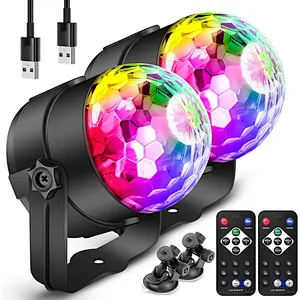 Sound Activated Rotating Disco Ball Dj Party Led Rgb Magic Bola Stage Effect Projector Light With Plug For Wedding Room Party