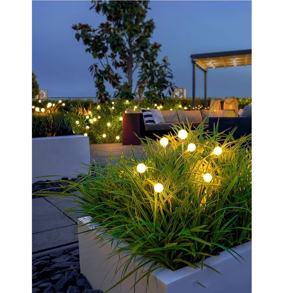 Led Solar Outdoor Waterproof Garden Walkway 6/8/10 Wind-powered Swaying Firefly Lamp Landscape Rgb Firework Holiday Light