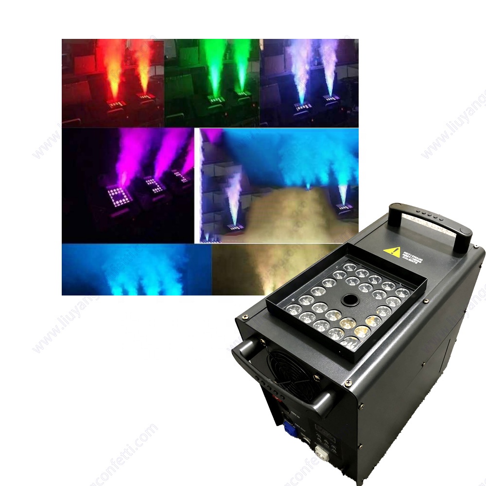 Dmx 1500w Wedding Dry Ice Fog Stage Party Dj Power With 24pc Rgb Led Smoking Disco Remote Control Mini Light Smoke Machine