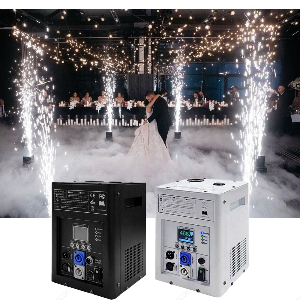 WholeSale Electric Vending Powder Equipment Smokeless Fog Sparklers Fountain Cold Pyro Spark Fireworks Machine For Wedding Stage