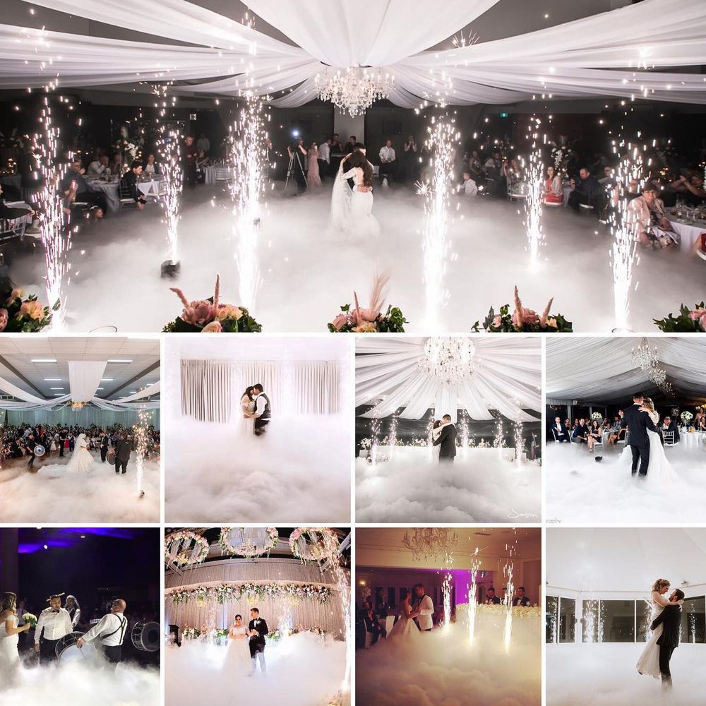 Dj Club Spark Fountain Machine 650w 750w Wedding Cold Sparkler Electric Dancing Cold Pyro Fireworks Machine Factory