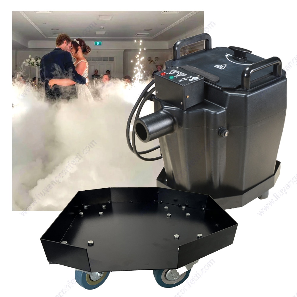 Special Effect Dj Equipment 3500w 6000w Lying Smoke Stage Party Club Trolley Moveable Cart For Wedding Dry Ice Low Fog Machine