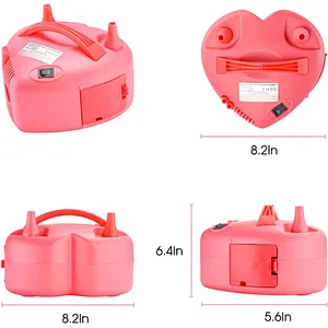 Hand Machine Helium Heart Portable Inflator Inflating Double Hole Nozzle Air Compressor Inflatable Tool Electric Balloon Pump