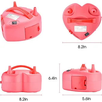 Hand Machine Helium Heart Portable Inflator Inflating Double Hole Nozzle Air Compressor Inflatable Tool Electric Balloon Pump