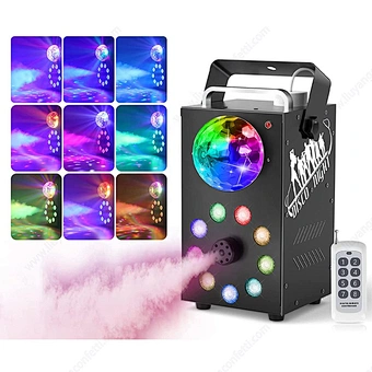 New 9pcs Three In One Full Color High Power Smoke Fogger 3000w Ground For Wedding Events Led Fog Machine
