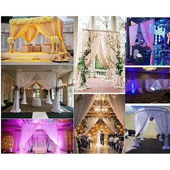 Adjustable Double Crossbar Backdrop Frame Kit Pipe Drape Wedding Birthday Party Decoration Valentine's Day Arch Curtain Stand