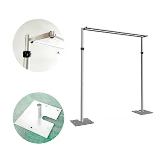 Adjustable Double Crossbar Backdrop Frame Kit Pipe Drape Wedding Birthday Party Decoration Valentine's Day Arch Curtain Stand