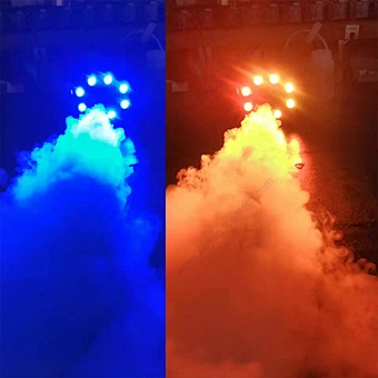 DJ Halloween Fog Machine Professional Stage LED Smoke Machine 12 Colors Strobe Effect for Party Wedding Holiday Christmas - Fans