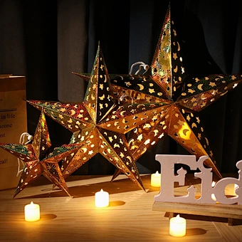 Eid Mubarak Hollow Out Star Hanging Pendant Christmas Ramadan Decor For Home Islam Muslim Party Mubarak Eid Al Adha Kareem
