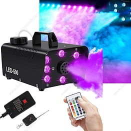DJ Halloween Fog Machine Professional Stage LED Smoke Machine 12 Colors Strobe Effect for Party Wedding Holiday Christmas - Fans