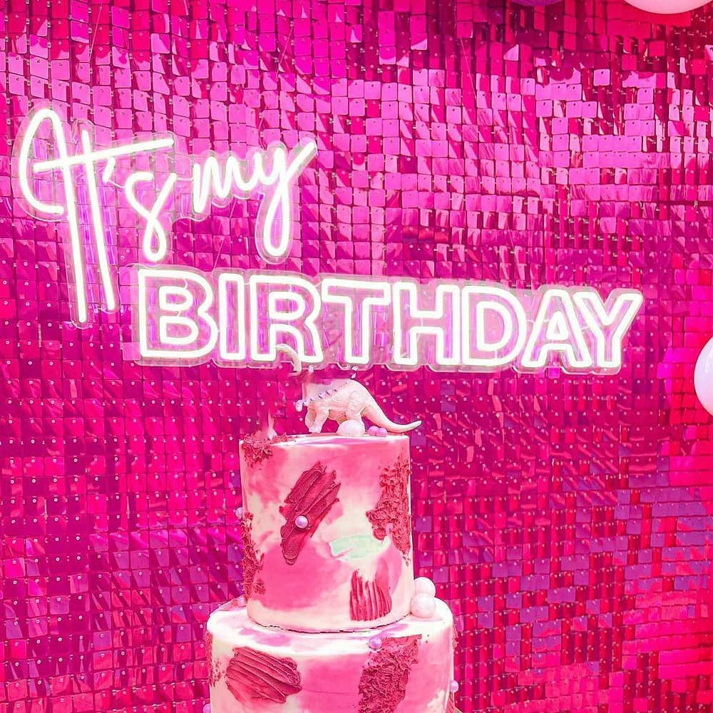 Air Active Connector Iridescent Pink Square Glitter Backdrop Wedding Party Live Board Event Sequin Panel Shimmer Wall