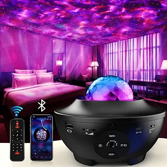 Starlight 3 In 1 Starry Night Light Speaker Remote Star Constellation Sky Voice Control Galaxy Projector For Bedroom