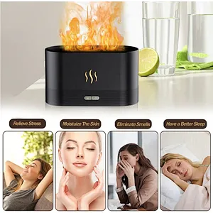 New Usb Fire Oil 3d Effect Aroma Diffuser Air Humidifier Ultrasonic Cool Mist Maker Fogger Led Essential Oil Flame Lamp Difusor