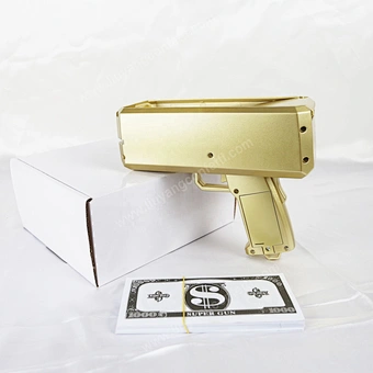 Make It Rain Cash Shooter Plastic Toy Shot Super Party Night Club Golden Custom Logo 2022 Gold Plated Spray Plating Money Gun