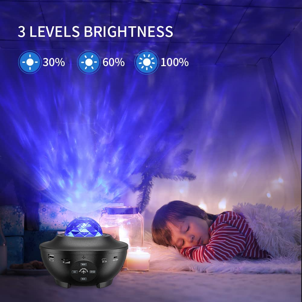 Starlight 3 In 1 Starry Night Light Speaker Remote Star Constellation Sky Voice Control Galaxy Projector For Bedroom