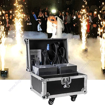 No Card Indoor Firework Wireless Remote Control Electric Sparkler 2pc 600w Electronic Pyro Fire Works Wedding Cold Spark Machine