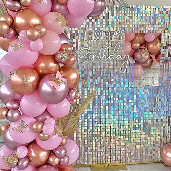 Panel Shimmer Backdrop Square Decoration Iridescent Decorative Red Glass Double Sensory Flip Fabric For Kids Sequins Wall