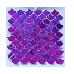 4D Fan-Shaped Shiny Shimmer Sequin Panel Wall Glitter Birthday Party Background Decorations Backdrop For Wedding Event