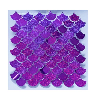 4D Fan-Shaped Shiny Shimmer Sequin Panel Wall Glitter Birthday Party Background Decorations Backdrop For Wedding Event
