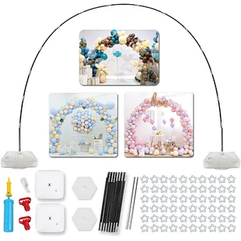 Set Christmas Metal Halloween Strip Carbon Fiber Round Balloon Stand Base Garland Arch Kit Tool Party Backdrop Decoration