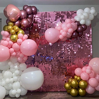 Mirror De Lentejuelas Backdrop Gold Iridescent Decorative Pink 4d Clear Shimmer Sequin Wall Panel Wedding Decoration