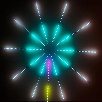 RGB color changes digital meteor shower rgbic fireworks wreath lights used for festive wedding decoration LED strip lights