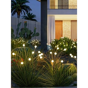 Led Solar Outdoor Waterproof Garden Walkway 6/8/10 Wind-powered Swaying Firefly Lamp Landscape Rgb Firework Holiday Light