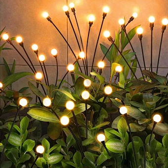 Led Solar Outdoor Waterproof Garden Walkway 6/8/10 Wind-powered Swaying Firefly Lamp Landscape Rgb Firework Holiday Light