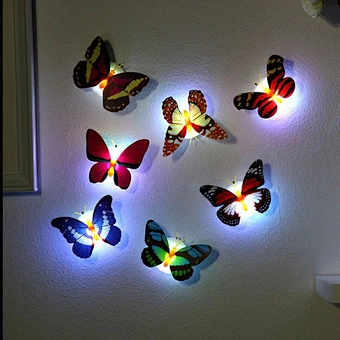 Pasteable Lamp Luminous Decorative Home Decoration Wholesale Beautiful Decal Wall Sticker Lighting Led 3d Butterfly Led Light