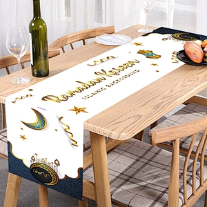 2023 Eid Mubarak Decoration Tablecloth Table Runner Banner Balloons Islamic Muslim Party Decor Ramadan Kareem Eid Al Adha Gift