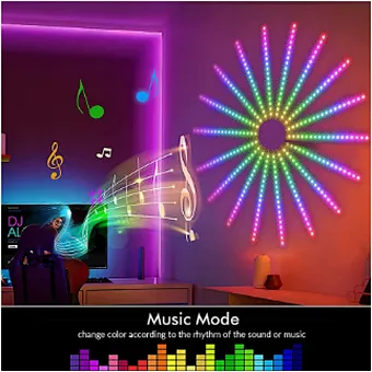 dreamcolor music voice sync smart waterproof rgbic rgb fireworks Firework led strip lights with remote for Bar Party Holiday