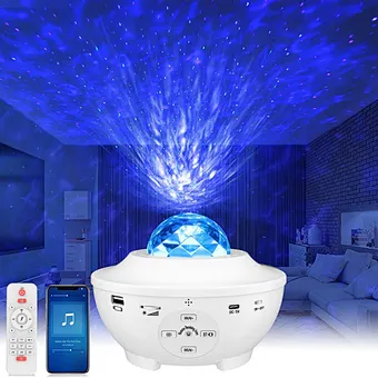 Starlight 3 In 1 Starry Night Light Speaker Remote Star Constellation Sky Voice Control Galaxy Projector For Bedroom