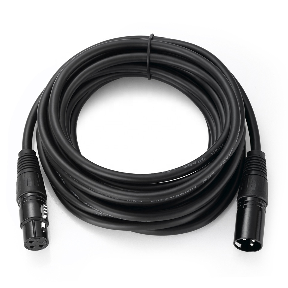3Pin XLR Microphone Cable Male To Female Mic Black Audio Cable HIFI XLR Cable OEM Custom Low Noise Interference Flexible