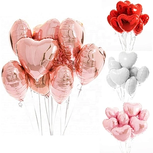 18inch pure color balloons love red Heart balloon aluminum foil ballons for wedding Valentine's Day love decoration globos