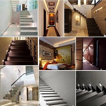Ac85-265v Indoor Corridor Wall Lighting Recessed Led Wall Lamp Pir Motion Sensor Stair Case Light Step Lamp