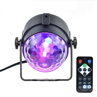 Sound Activated Rotating Disco Ball Dj Party Led Rgb Magic Bola Stage Effect Projector Light With Plug For Wedding Room Party