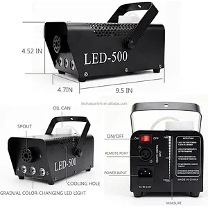 Professional Mini 500W LED Fog Machine R/G/B Stage Party Bar Wedding Smoking Machine